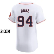 Luis Baez Men's Houston Astros White Elite Home Jersey
