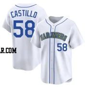 Luis Castillo Men's Seattle Mariners White Limited Throwback Cooperstown Collection Jersey
