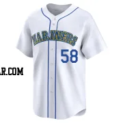 Luis Castillo Men's Seattle Mariners White Limited Throwback Cooperstown Collection Jersey