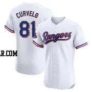 Luis Curvelo Men's Texas Rangers Gold Elite White 2024 Collection Jersey
