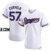 Luis Curvelo Men's Texas Rangers Gold Elite White 2024 Collection Jersey
