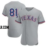 Luis Curvelo Men's Texas Rangers Gray Authentic Road 2023 World Series Champions Jersey