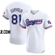 Luis Curvelo Men's Texas Rangers White Elite Home Jersey
