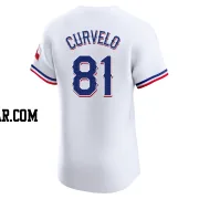 Luis Curvelo Men's Texas Rangers White Elite Home Jersey