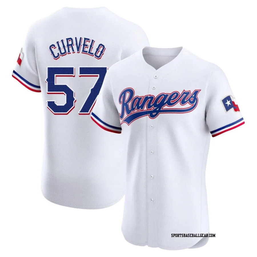 Luis Curvelo Men's Texas Rangers White Elite Home Jersey