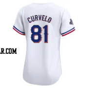 Luis Curvelo Women's Texas Rangers Gold Limited White 2024 Collection Jersey