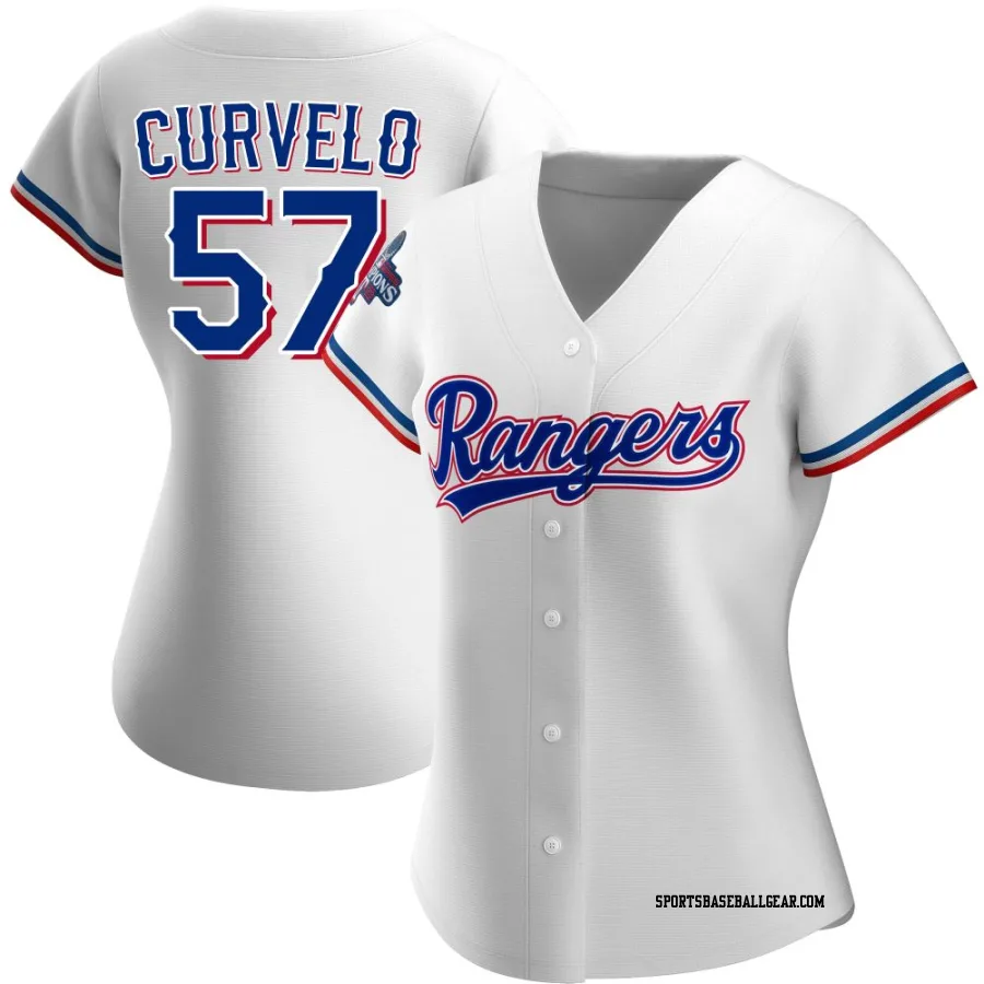 Luis Curvelo Women's Texas Rangers White Authentic Home 2023 World Series Champions Jersey