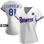 Luis Curvelo Women's Texas Rangers White Authentic Home 2023 World Series Jersey