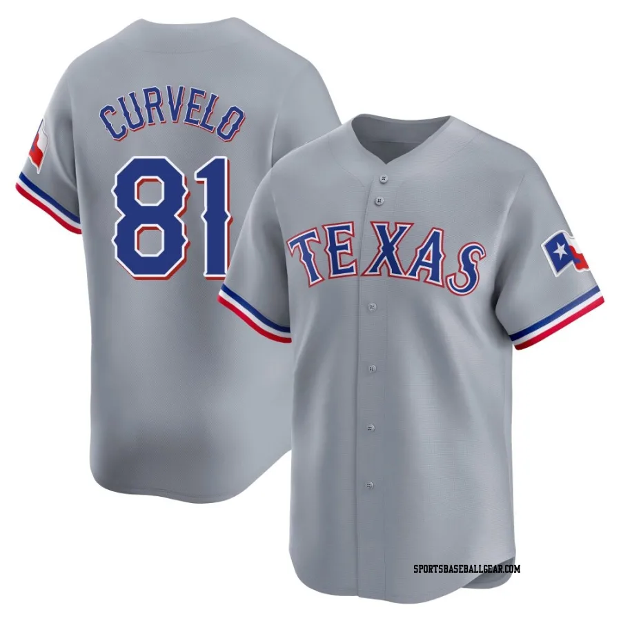 Luis Curvelo Youth Texas Rangers Gray Limited Away Jersey