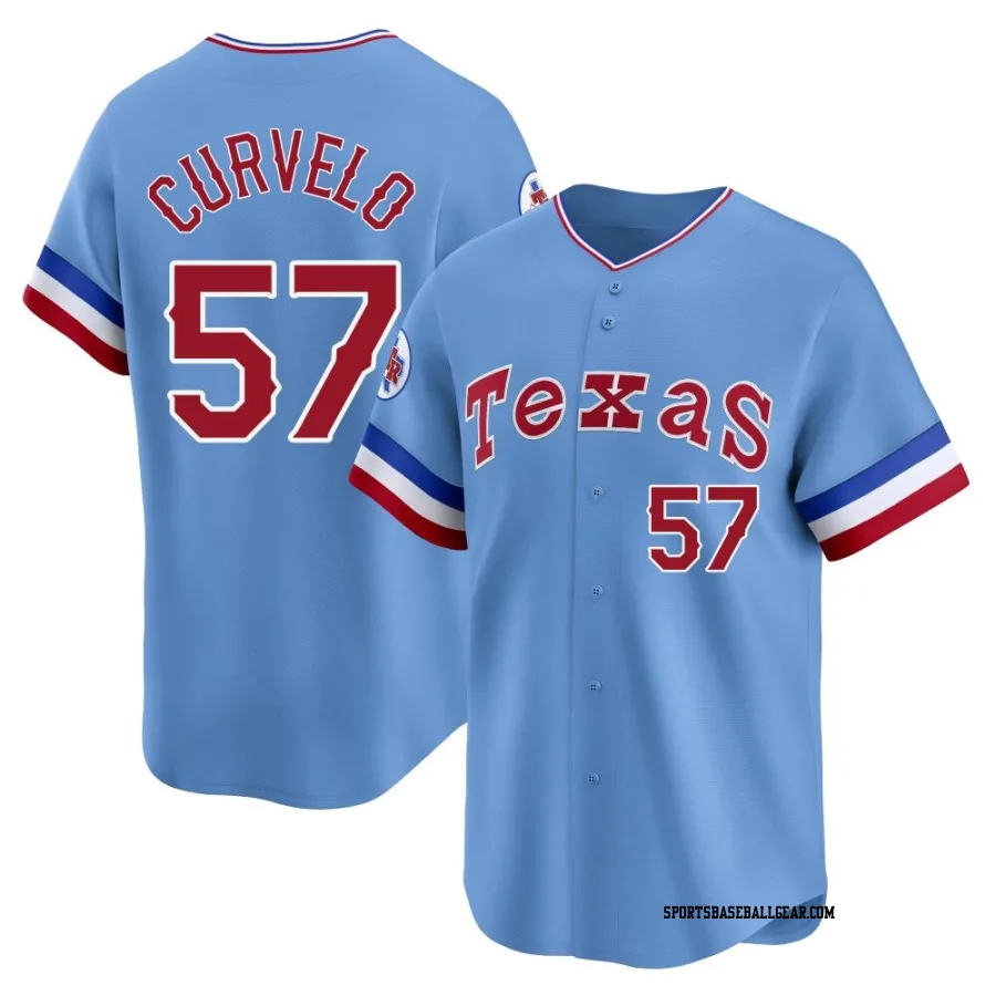 Luis Curvelo Youth Texas Rangers Light Blue Limited Cooperstown Collection Jersey