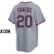 Luis De Los Santos Men's New York Mets Gray Replica Away 2.0 Jersey