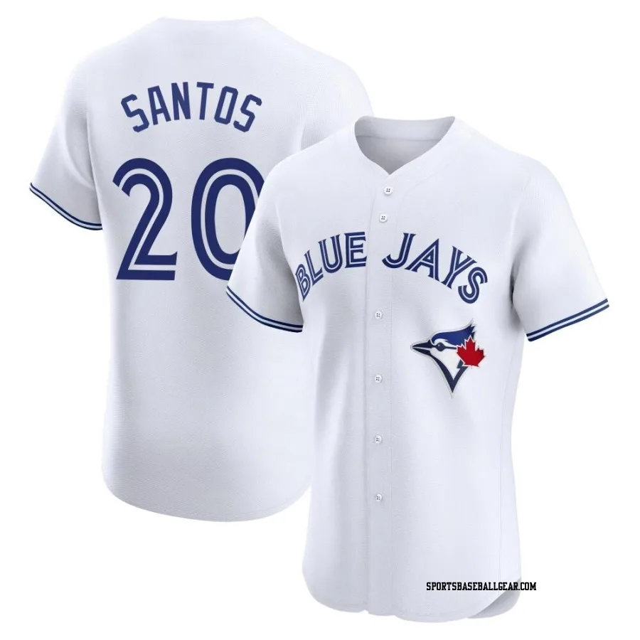 Luis De Los Santos Men's Toronto Blue Jays White Elite Home Jersey