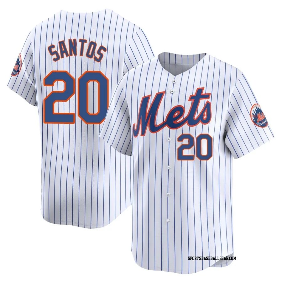 Luis De Los Santos Youth New York Mets White Limited Home Jersey