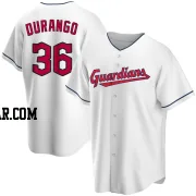 Luis Durango Men's Cleveland Guardians White Replica Home Jersey