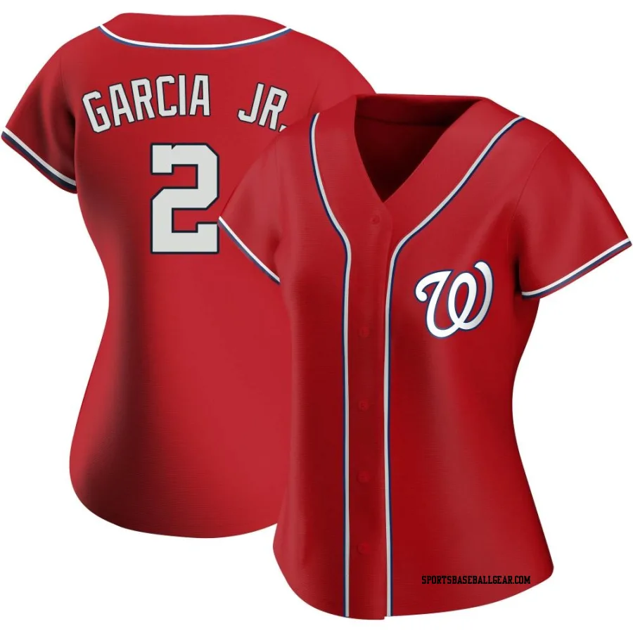 Luis Garcia Jr. Women's Washington Nationals Red Replica Alternate Jersey