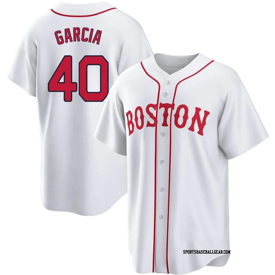 Luis Garcia Men's Boston Red Sox White Replica 2021 Patriots' Day Jersey