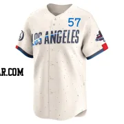 Luis Garcia Men's Los Angeles Dodgers Cream Limited 2024 City Connect World Series Champions Jersey