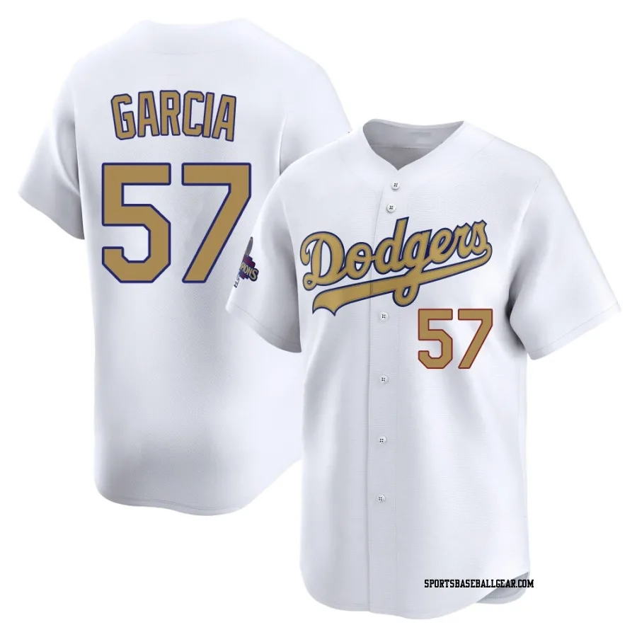 Luis Garcia Men's Los Angeles Dodgers Gold Limited White 2025 Collection Jersey