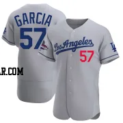 Luis Garcia Men's Los Angeles Dodgers Gray Authentic Away Official 2024 World Series Champions Jersey
