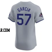 Luis Garcia Men's Los Angeles Dodgers Gray Elite Road World Series Champions Jersey