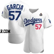 Luis Garcia Men's Los Angeles Dodgers White Authentic Home Official 2024 World Series Jersey