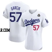 Luis Garcia Men's Los Angeles Dodgers White Elite Home 2024 World Series Jersey