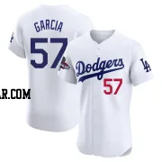 Luis Garcia Men's Los Angeles Dodgers White Elite Home World Series Champions Jersey