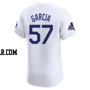 Luis Garcia Men's Los Angeles Dodgers White Elite Home World Series Champions Jersey