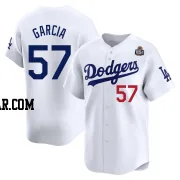 Luis Garcia Men's Los Angeles Dodgers White Limited Home 2024 World Series Jersey