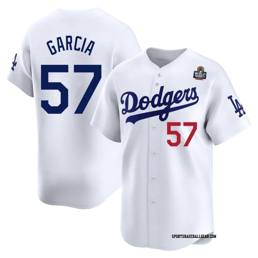 Luis Garcia Men's Los Angeles Dodgers White Limited Home 2024 World Series Jersey