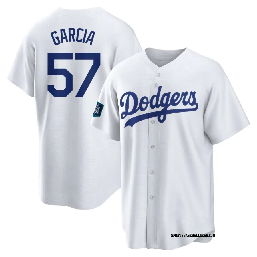 Luis Garcia Men's Los Angeles Dodgers White Replica 2024 World Tour Seoul Series Home Jersey