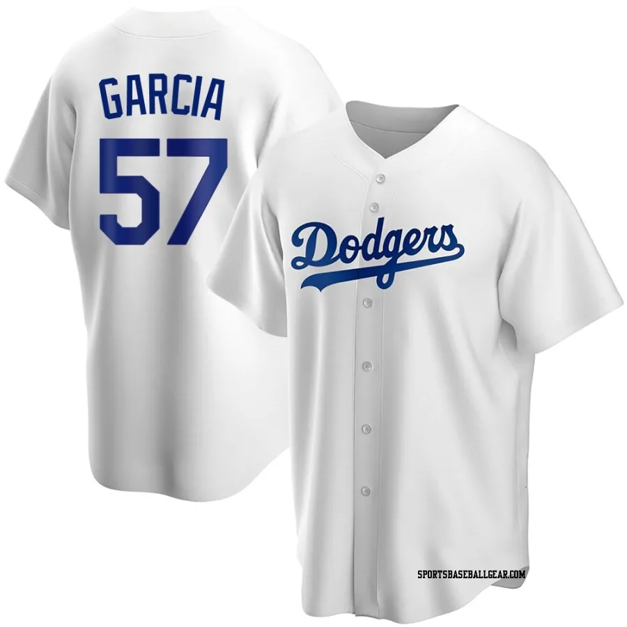 Luis Garcia Men's Los Angeles Dodgers White Replica Home Jersey