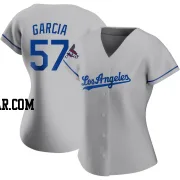 Luis Garcia Women's Los Angeles Dodgers Gray Replica Road 2024 World Series Champions Jersey