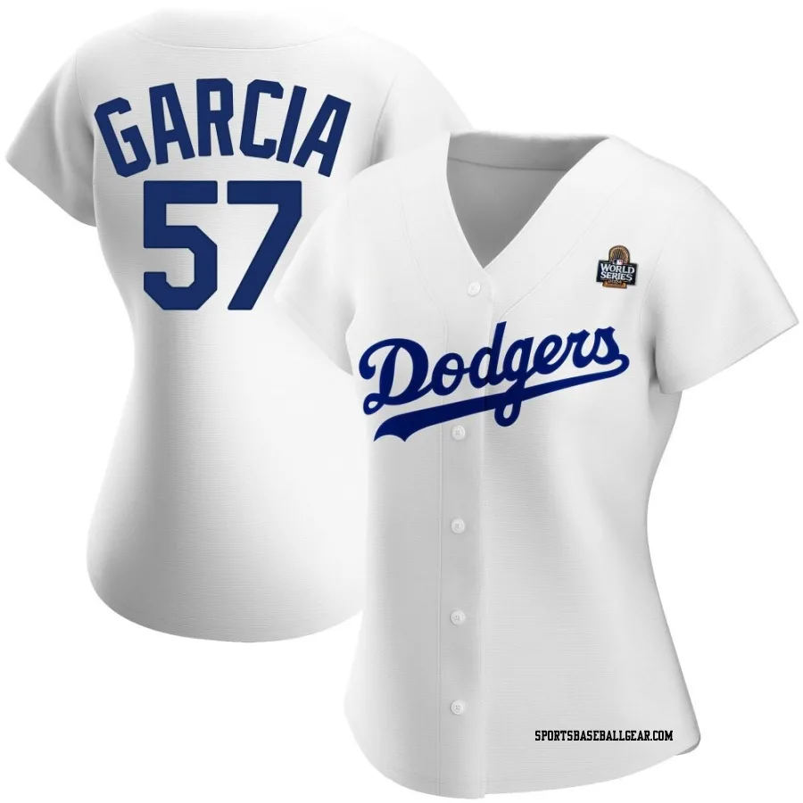 Luis Garcia Women's Los Angeles Dodgers White Authentic Home 2024 World Series Jersey