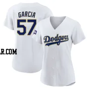 Luis Garcia Women's Los Angeles Dodgers White/Gold Authentic 2021 Gold Program Player Jersey