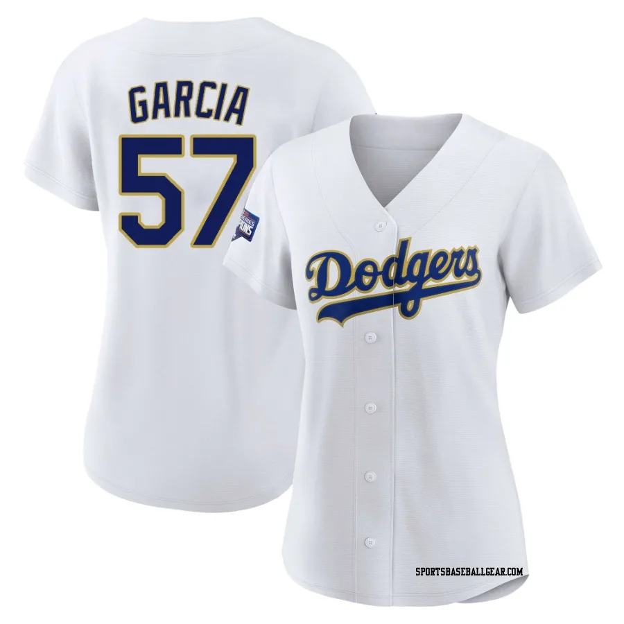 Luis Garcia Women's Los Angeles Dodgers White/Gold Authentic 2021 Gold Program Player Jersey