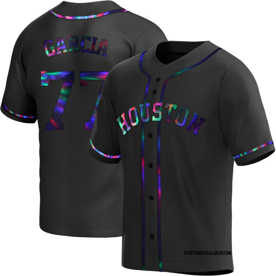 Luis Garcia Youth Houston Astros Black Holographic Replica Alternate Jersey