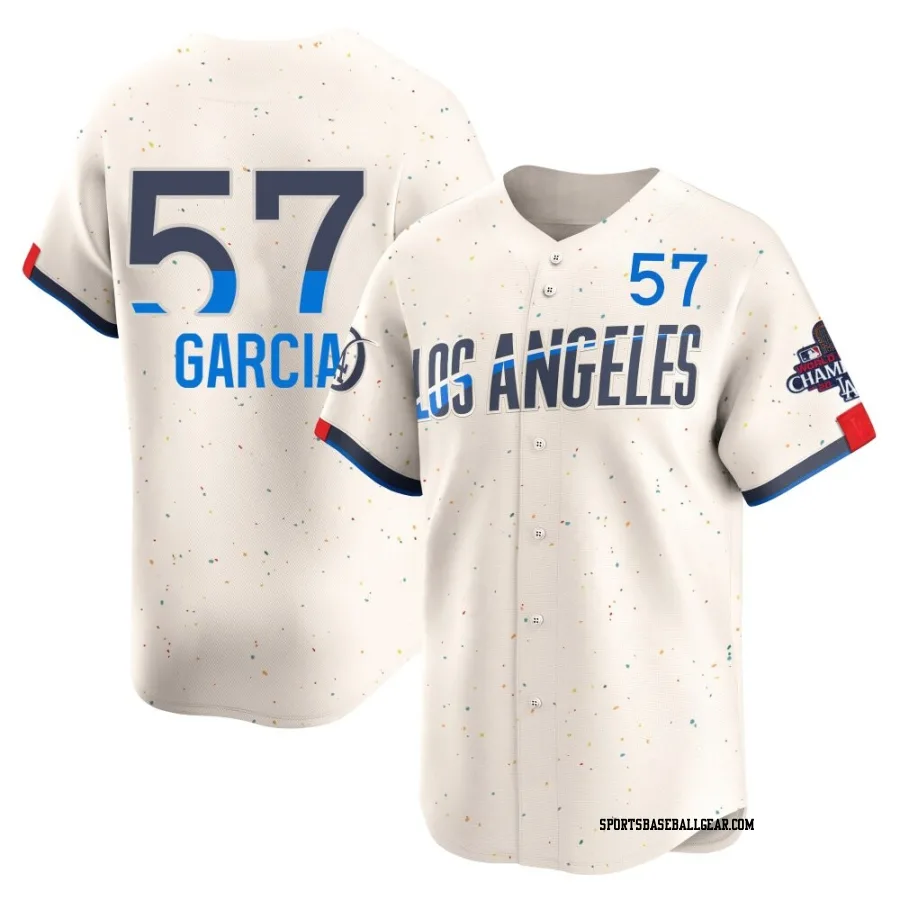 Luis Garcia Youth Los Angeles Dodgers Cream Limited 2024 City Connect World Series Champions Jersey