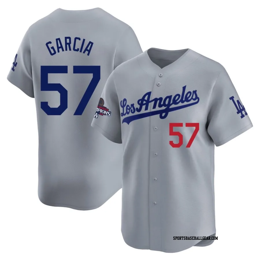 Luis Garcia Youth Los Angeles Dodgers Gray Limited Away World Series Champions Jersey