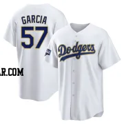 Luis Garcia Youth Los Angeles Dodgers White/Gold Replica 2021 Gold Program Player Jersey