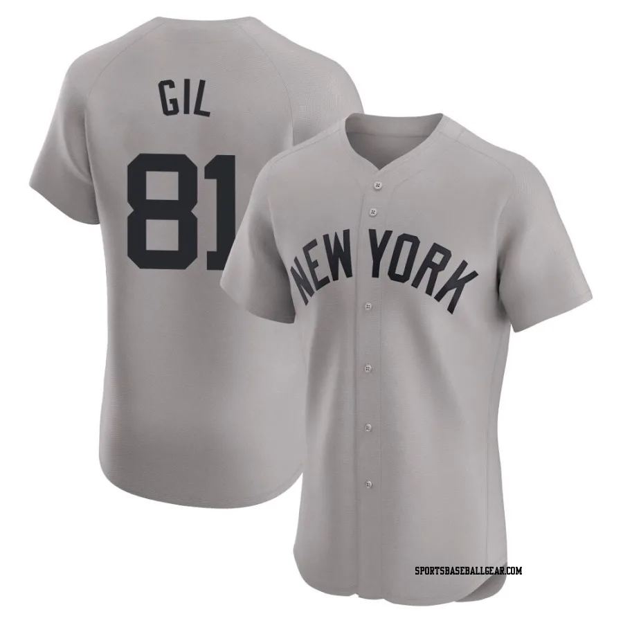 Luis Gil Men's New York Yankees Gray Elite Road Jersey