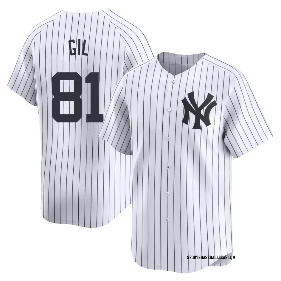Luis Gil Men's New York Yankees White Limited Yankee Home Jersey