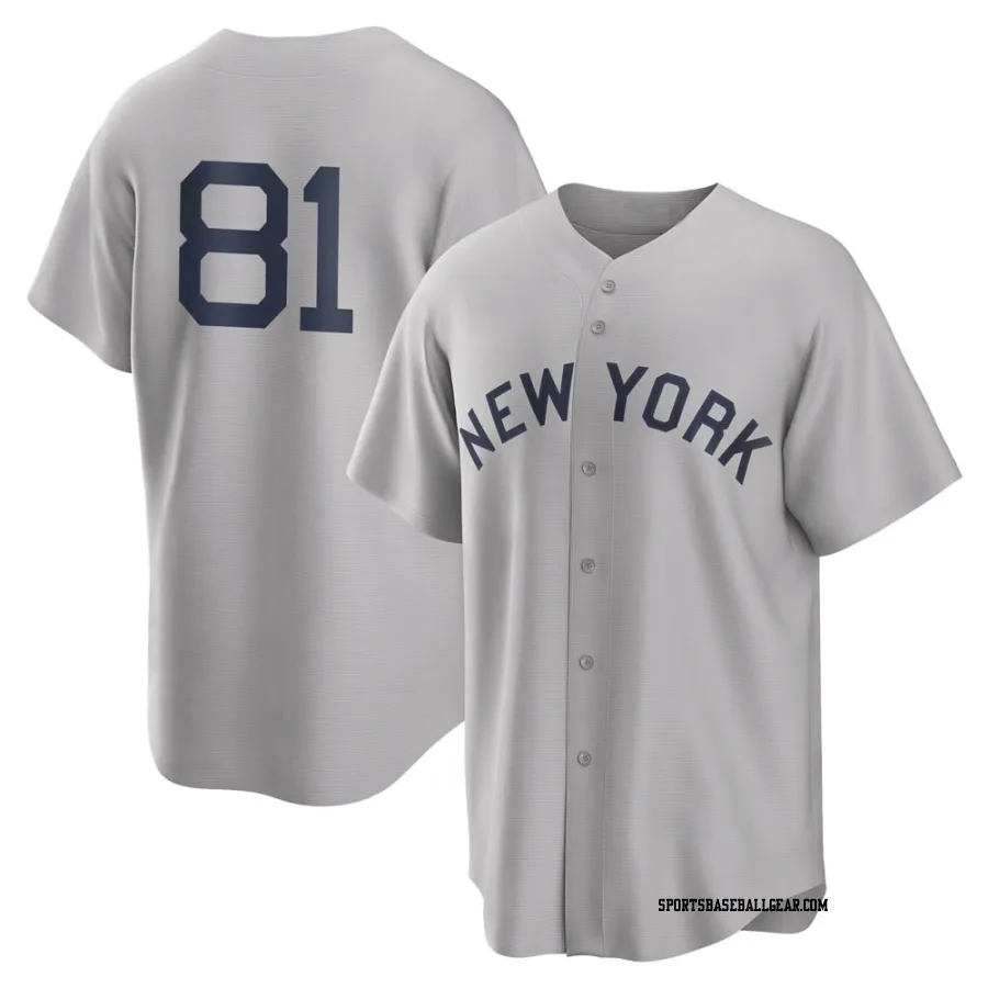 Luis Gil Youth New York Yankees Gray Replica 2021 Field of Dreams Jersey