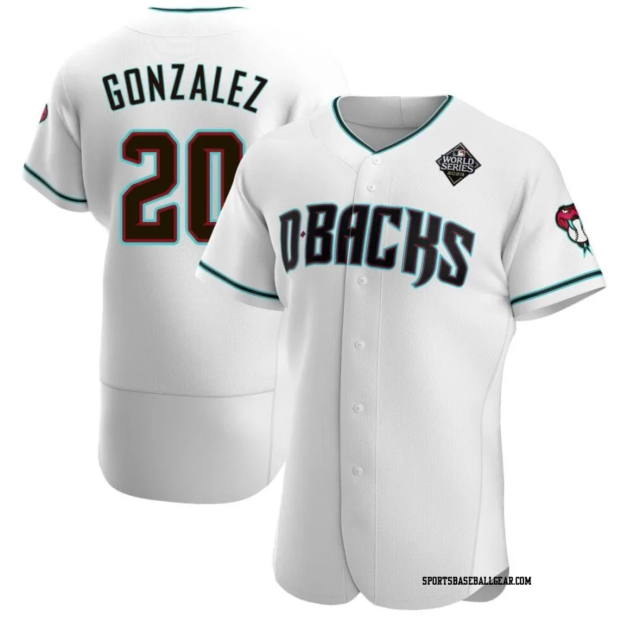 Luis Gonzalez Men's Arizona Diamondbacks White Authentic Teal Alternate 2023 World Series Jersey