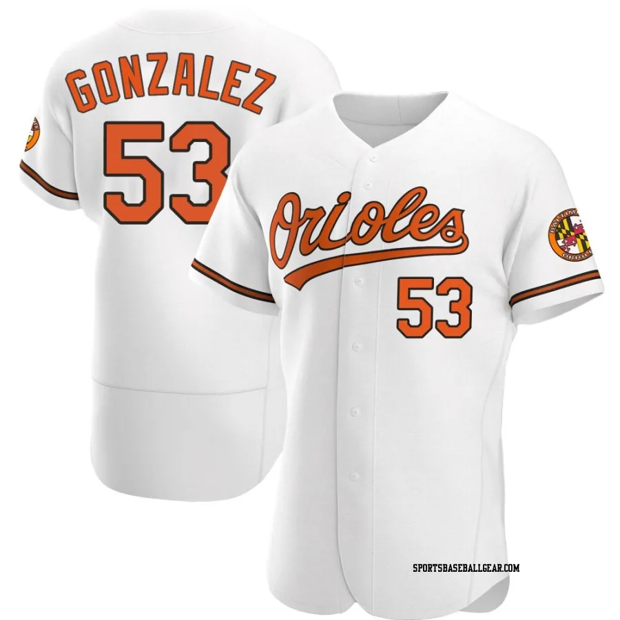 Luis Gonzalez Men's Baltimore Orioles White Authentic Home Jersey