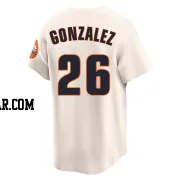 Luis Gonzalez Men's Houston Astros Cream Limited Throwback Cooperstown Collection Jersey