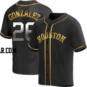 Luis Gonzalez Youth Houston Astros Black Golden Replica Alternate Jersey