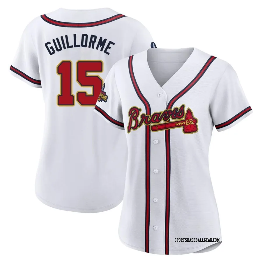 Luis Guillorme Women's Atlanta Braves Gold Authentic White 2022 Program Jersey