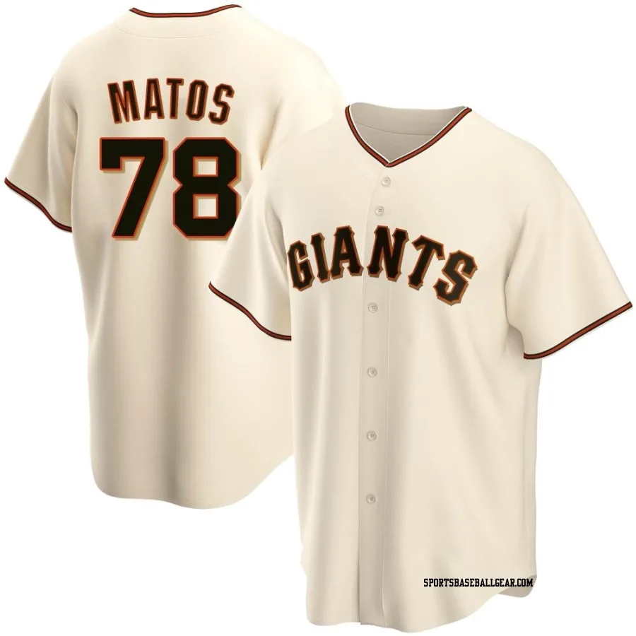 Luis Matos Men's San Francisco Giants Cream Replica Home Jersey