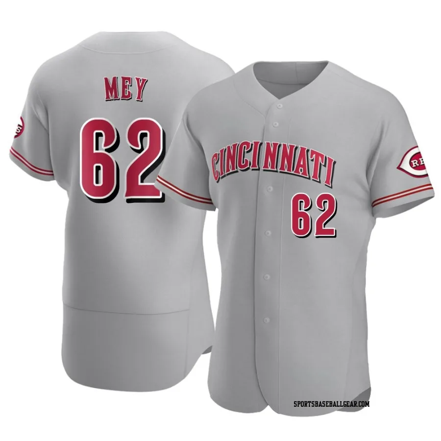 Luis Mey Men's Cincinnati Reds Gray Authentic Road Jersey